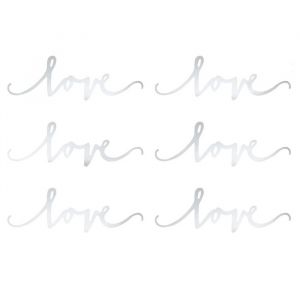 Deko Buchstaben Love silber Elegant Bliss (6Stk)
