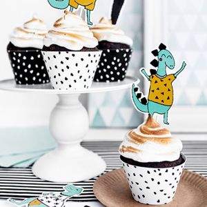Cupcake-Förmchen Dots (6 Stück) Dino Party