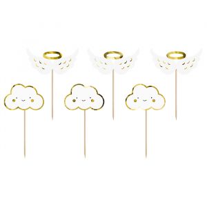 Cupcake prikkers (6st) Clouds