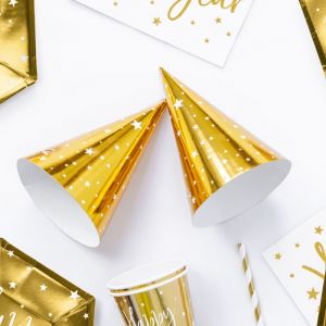 Party Hüte gold (6Stk) Sterne