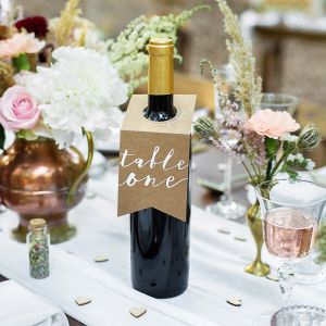 Tischnummer Flaschenaufhänger kraft-weiß (10Stk) Forest Wedding