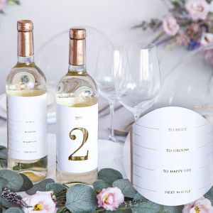 Tischnummernaufkleber Weinflasche (1 bis 15) Modern Wedding