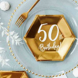 Goldteller zum 50. Geburtstag (6 Stück)