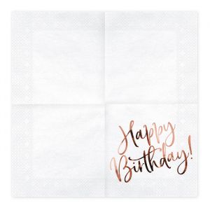 Servietten Happy Birthday rosegold (20Stk)