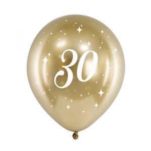 Luftballons 30 Jahre Gold (6 Stk.)
