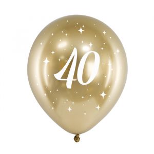 Luftballons 40 Jahre Gold (6 Stk.)