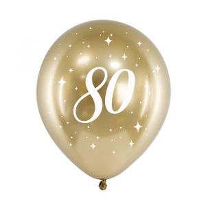 Luftballons 80 Jahre gold (6Stk)