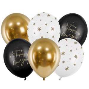 Luftballons Happy New Year Mix (6 Stück)