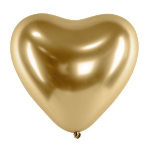 Herzballons glänzend gold (50 Stück)