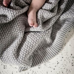 Mies & Co Baby-Decke gestrickt Soft Grey