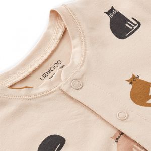 Liewood Pyjama-Onesie Birk Miau/Apfelblüte