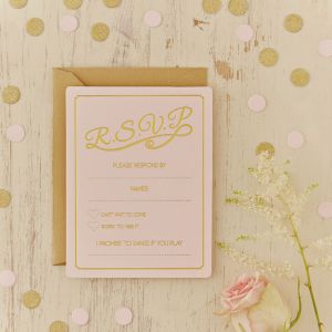 RSVP Karten Pastell Perfektion (10 Stück) Hellrosa Ginger Ray