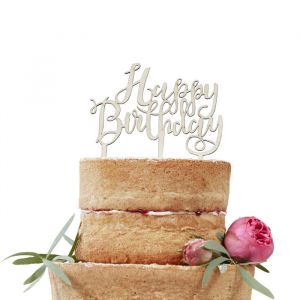 Kuchenaufsatz aus Holz „Happy Birthday“ Ginger Ray