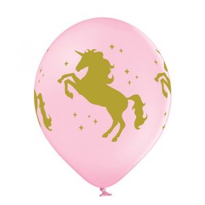 Luftballons Einhorn rosa-weiß Mix (6 Stk.)