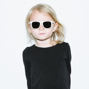 Wayfarer weiße Kindersonnenbrille (3-6 Jahre) Hipsterkid