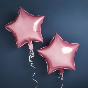 Folienballons mit rosafarbenen Sternen (2 Stück) Hootyballoo