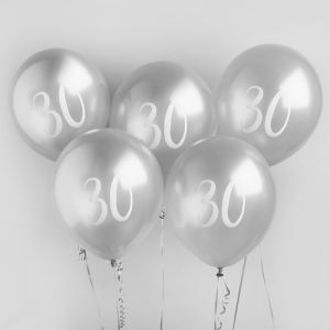 Ballon Silber 30 (5Stk) Hootyballoo