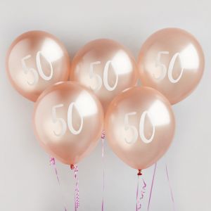 Ballon Roségold 50 (5 Stück) Hootyballoo