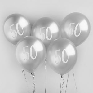 Ballon Silber 50 (5Stk) Hootyballoo