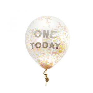 Konfetti-Ballons One Today (5Stück) Hootyballoo