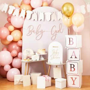 Luftballons Mix Pink Babyshower (5Stück) Hootyballoo