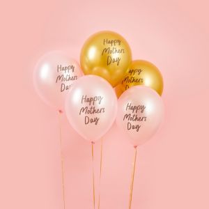 Ballons rosa und gold Happy Mothers Day (5pcs)