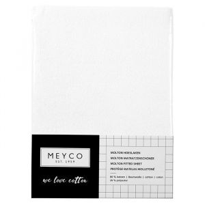 Meyco Spannbetttuch aus Molton, Stretchbett, weiß (40 x 80 cm)