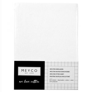 Meyco Spannbetttuch aus Molton, Stretchbett, weiß (60x120cm)