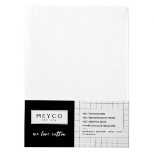 Molton hoeslaken stretch meegroeibed wit 70x140cm Meyco