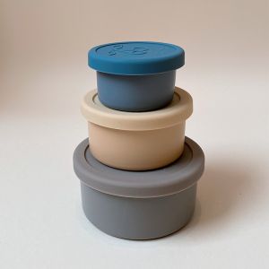 Runde Lunchboxen blau mix (3tlg.) Konges Slojd