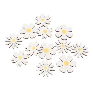 Tischkonfetti-Gänseblümchen aus Holz Spring Daisies (12 Stück)