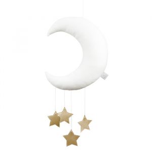 Cotton & Sweets Mobile Moon weiß/gold