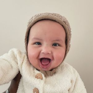 Baby Mütze Bonnet Teddy taupe (0-6 Monate) Ilmaha