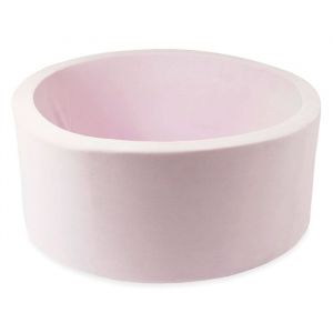Ball pit XL round 90x40 soft velvet light pink Moje