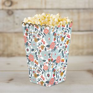 Popcornbecher Vintage Blumen (8 Stück)
