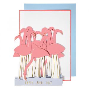 Verjaardagskaart flamingo Meri Meri