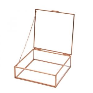 Aufbewahrungsbox aus Glas Roségold