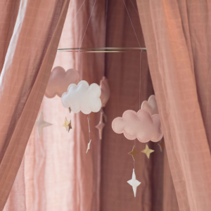 Baby Bello mobile Fantasy Clouds sandfarben rosa