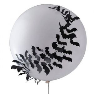 Mega weißer Ballon mit Fledermäusen Fright Night Ginger Ray
