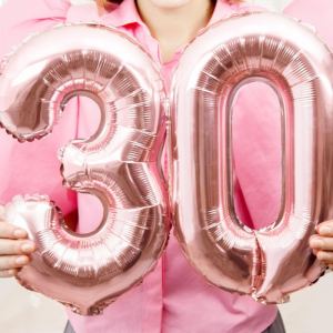 Folienballon Buchstaben und Zahlen rosegold 35cm