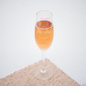 Champagneglas graveren met tekst 