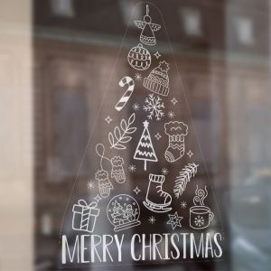 Weihnachtsfensteraufkleber Weihnachtsbaum-Ikonen