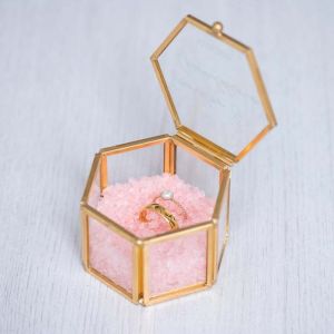 Ring Box Glas Sechseck chic