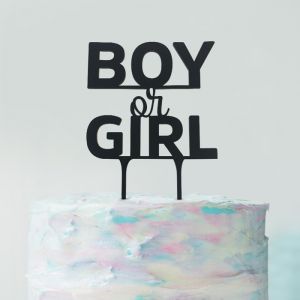 Gender reveal taarttopper boy or girl acryl