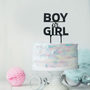 Tortenaufsatz aus Acryl für Jungen oder Mädchen mit Gender Reveal
