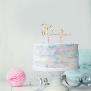 Gender Reveal Cake Topper It's a... Holz