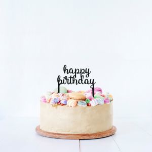 Kuchenaufsatz „Happy Birthday“, Acryl