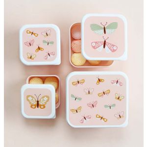 Lunchbox und Snackbox mit Schmetterlingsmotiv A Little Lovely Company