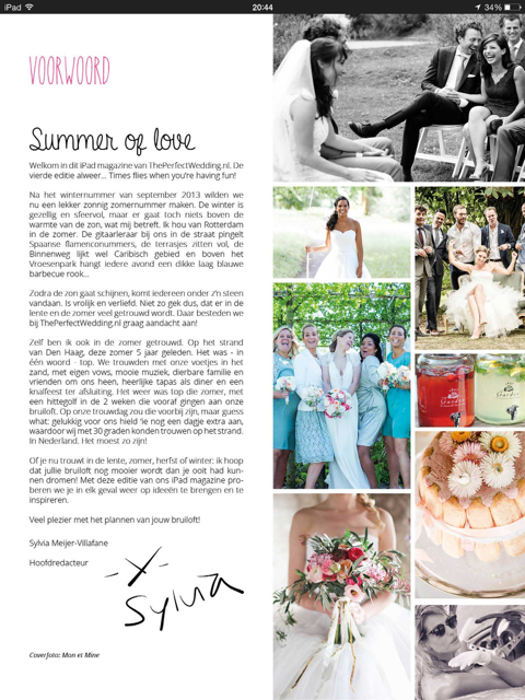 Weddingdeco.nl in The Perfect Wedding iPad magazine